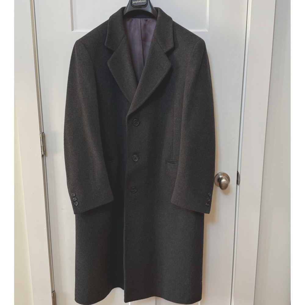 Traditionalist for Rich's Men's Overcoat 42R Wool Cashmere Blend Charcoal‎ Gray